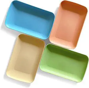 Wheat Straw Rectangular Dinner Plates, Reusable Unbreakable Lightweight BPA Free Dishes, for Home Kitchen Camping Picnic Spring Outings (Yellow, Green, Orange, Blue, 1 Pack) Wheat Straw Rectangular Dinner Plates, Reusable Unbreakable Lightweight BPA Free Dishes, for Home Kitchen Camping Picnic Spring Outings (Yellow, Green, Orange, Blue, 1 Pack)