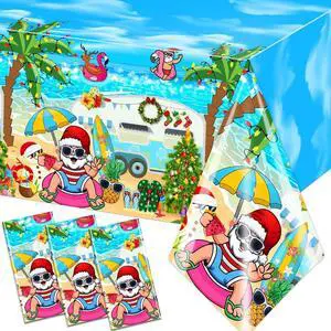 3Pcs Summer Christmas Tablecloths Decorations - Summer Beach Hawaiian Santa Table Covers for Pool Hawaii Mele Kalikimaka Tropical Christmas Luau Party Decorations 3Pcs Summer Christmas Tablecloths Decorations - Summer Beach Hawaiian Santa Table Covers for Pool Hawaii Mele Kalikimaka Tropical Christmas Luau Party Decorations