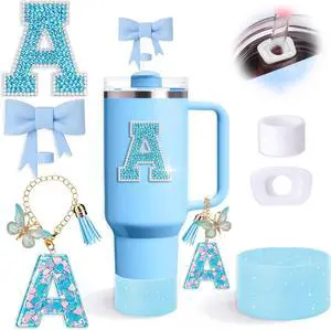 6PCS Blue Stanley Cup Accessories Set for Stanley Cup 30oz 40oz | Include Bow Straw Topper, Handle Charm, Spill Proof Stopper, Letter Sticker, Silicone Boot, Anti-Slip & Scratch Resistant(A) 6PCS Blue Stanley Cup Accessories Set for Stanley Cup 30oz 40oz | Include Bow Straw Topper, Handle Charm, Spill Proof Stopper, Letter Sticker, Silicone Boot, Anti-Slip & Scratch Resistant(A)