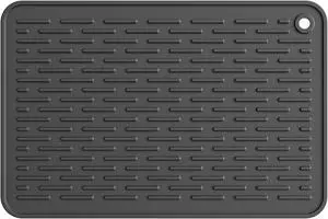 ME.FAN Silicone Dish Drying Mat for Kitchen Counter, Dish Drying Pad for Sink, Refrigerator or Drawer, Countertop Protection Pad S - 12'' x 8'' - Black ME.FAN Silicone Dish Drying Mat for Kitchen Counter, Dish Drying Pad for Sink, Refrigerator or Drawer, Countertop Protection Pad S - 12'' x 8'' - Black