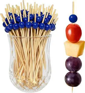 100pcs Navy Blue Pearl Cocktail Picks,Fancy Toothpicks for Appetizers | 4.7 Inch Bamboo Appetizer Skewers for Charcuterie Fruit Sandwich,Birthday Wedding Nautical Theme Party Decorations Supplies 100pcs Navy Blue Pearl Cocktail Picks,Fancy Toothpicks for Appetizers | 4.7 Inch Bamboo Appetizer Skewers for Charcuterie Fruit Sandwich,Birthday Wedding Nautical Theme Party Decorations Supplies