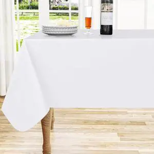 homing Rectangle White Vinyl Waterproof Tablecloth with Flannel Backed | Spillproof Wipe Clean Table Cloth, Plastic Flannel Backing for Dining, Buffet Parties Picnic Camping, 60" x 84" homing Rectangle White Vinyl Waterproof Tablecloth with Flannel Backed | Spillproof Wipe Clean Table Cloth, Plastic Flannel Backing for Dining, Buffet Parties Picnic Camping, 60" x 84"