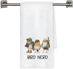 Chicimln Funny Bird Kitchen Towels, Gifts for Birds Lovers Watchers Decorative Hand Towels for Bathroom, Bird Nerd Dish Tea Towel Drying Cloth for Kitchen Decor, 16x24 Inch Chicimln Funny Bird Kitchen Towels, Gifts for Birds Lovers Watchers Decorative Hand Towels for Bathroom, Bird Nerd Dish Tea Towel Drying Cloth for Kitchen Decor, 16x24 Inch