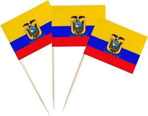 JAVD CYPS 100 Pcs Ecuador Flag Ecuadorian Toothpick Flags, Small Mini Stick Cupcake Toppers Ecuador Flags,Country Picks Party Decoration Celebration Cocktail Food Bar Cake Flags JAVD CYPS 100 Pcs Ecuador Flag Ecuadorian Toothpick Flags, Small Mini Stick Cupcake Toppers Ecuador Flags,Country Picks Party Decoration Celebration Cocktail Food Bar Cake Flags