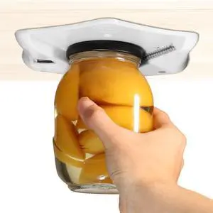 Under Cabinet Jar Opener, Opens Lids Up to 5 Inches - Extra Strong Leverage for Tough Jars & Large Cans, Built-in Bottle Opener - Top Rated for Seniors, Weak Hands & Arthritis Sufferers Under Cabinet Jar Opener, Opens Lids Up to 5 Inches - Extra Strong Leverage for Tough Jars & Large Cans, Built-in Bottle Opener - Top Rated for Seniors, Weak Hands & Arthritis Sufferers