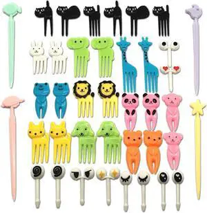 Set of 40 Lovely Animal Food Fruit Picks Forks, Mini Cute Cartoon Toothpick Sticks Decor for Kids Party Bento Lunch Box Sandwich Appetizer Pastry Decorative Cupcake Baby Dessert Cocktail Set of 40 Lovely Animal Food Fruit Picks Forks, Mini Cute Cartoon Toothpick Sticks Decor for Kids Party Bento Lunch Box Sandwich Appetizer Pastry Decorative Cupcake Baby Dessert Cocktail