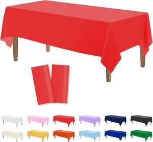 Kopokita 2 Pack Red Plastic Tablecloths Disposable 54 x 108 Inch | Rectangle Table Cloths, Party Table Covers for Birthday, Wedding, Valentines, Mothers Day, Christmas Decorations Kopokita 2 Pack Red Plastic Tablecloths Disposable 54 x 108 Inch | Rectangle Table Cloths, Party Table Covers for Birthday, Wedding, Valentines, Mothers Day, Christmas Decorations