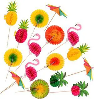 Hawaiian Luau Assorted Tropical Cocktail picks Bamboo Handmade Sticks Wooden Toothpicks Cocktail Sticks for Luau Hawaii Beach Holiday Party Supplies (Hawaiian set B-50pcs) Hawaiian Luau Assorted Tropical Cocktail picks Bamboo Handmade Sticks Wooden Toothpicks Cocktail Sticks for Luau Hawaii Beach Holiday Party Supplies (Hawaiian set B-50pcs)