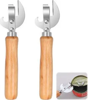 Japanese Can Opener Manual, 2 Pcs Stainless Steel Old Fashioned Can Opener Vintage Style Wooden Handle Side Cut Bottle Openers Manual for Restaurant Kitchen Camping Home, Efficient & Practical Japanese Can Opener Manual, 2 Pcs Stainless Steel Old Fashioned Can Opener Vintage Style Wooden Handle Side Cut Bottle Openers Manual for Restaurant Kitchen Camping Home, Efficient & Practical