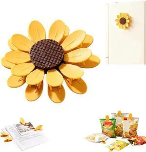 Sunflower-Shaped Magnetic Chip Clips, Petal Style Bag Clips | Bag Sealing Clips for Snack Bags and Fridge Decor, Set of 10 (1, Yellow) Sunflower-Shaped Magnetic Chip Clips, Petal Style Bag Clips | Bag Sealing Clips for Snack Bags and Fridge Decor, Set of 10 (1, Yellow)