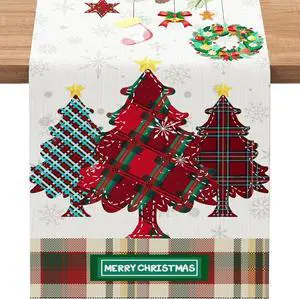 13x72 Inch Christmas Table Runner, Merry Christmas Table Decorations for Kitchen Dinning, Seasonal Winter Christmas Decorations Indoor for Home Party 13x72 Inch Christmas Table Runner, Merry Christmas Table Decorations for Kitchen Dinning, Seasonal Winter Christmas Decorations Indoor for Home Party