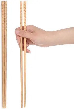 2 Pairs 13 Inches Cooking Chopsticks Wooden Long Chop Sticks Reusable Chopsticks Kitchen Chopstick for Noodles Frying Hotpot 2 Pairs 13 Inches Cooking Chopsticks Wooden Long Chop Sticks Reusable Chopsticks Kitchen Chopstick for Noodles Frying Hotpot