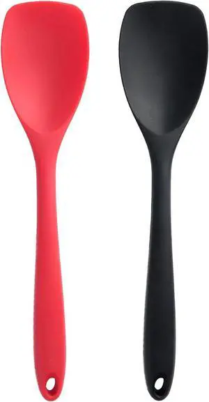 2 Pcs Silicone Spatula Spoon Set, Heat Resistant Spoonula & Flexible Scrapers for Baking Mixing, Non-Stick Kitchen Utensils - Seamless Soft Cooking Scoop, Serving Spatula for Bowls, Cookware 2 Pcs Silicone Spatula Spoon Set, Heat Resistant Spoonula & Flexible Scrapers for Baking Mixing, Non-Stick Kitchen Utensils - Seamless Soft Cooking Scoop, Serving Spatula for Bowls, Cookware