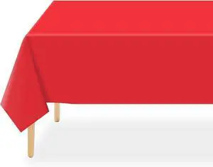 QIKSION Red Plastic Table Cloth Disposable 2 Pack, 54 x 108 Inch Tablecloths for Valentines, Mothers Day, Birthday Party, Christmas Decorations, Rectangle Table Cover QIKSION Red Plastic Table Cloth Disposable 2 Pack, 54 x 108 Inch Tablecloths for Valentines, Mothers Day, Birthday Party, Christmas Decorations, Rectangle Table Cover