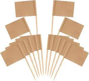 Senkary 100 Pack Blank Toothpick Flags Kraft Paper Food Signs Cheese Markers Cheese Labels for Charcuterie Board Accessories Senkary 100 Pack Blank Toothpick Flags Kraft Paper Food Signs Cheese Markers Cheese Labels for Charcuterie Board Accessories