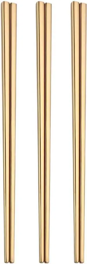 Stainless Steel Chopsticks,Reusable ,Dishwasher Safe , Easy to Use3 PCS,golden Stainless Steel Chopsticks,Reusable ,Dishwasher Safe , Easy to Use3 PCS,golden