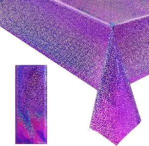 Just Shimmer Sparkling Holographic Laser Tablecloth - Shimmering, Waterproof, Easy to Clean - Ideal for Bachelorette, Birthday, Wedding, and Anniversary Party Decorations (Purple, 1) Just Shimmer Sparkling Holographic Laser Tablecloth - Shimmering, Waterproof, Easy to Clean - Ideal for Bachelorette, Birthday, Wedding, and Anniversary Party Decorations (Purple, 1)