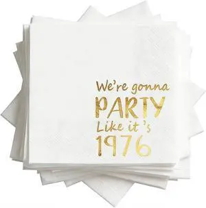 50th Birthday Cocktail Napkins, We're Gonna Party Like It's 1976, 100pcs | Party Dinner Lunch Kitchen Anniversary Decoration, Disposable Decorative Guest Hand Towels 50th Birthday Cocktail Napkins, We're Gonna Party Like It's 1976, 100pcs | Party Dinner Lunch Kitchen Anniversary Decoration, Disposable Decorative Guest Hand Towels