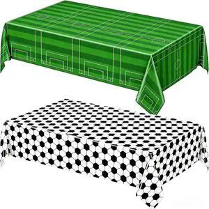 Soccer Tablecloth 2Pcs 54x108in Plastic Cover for Party(2PCS) | Easy to clean, durable material, Soccer party decoration, football birthday decoration, waterproof and stain resistant Soccer Tablecloth 2Pcs 54x108in Plastic Cover for Party(2PCS) | Easy to clean, durable material, Soccer party decoration, football birthday decoration, waterproof and stain resistant