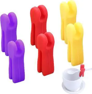 6 Pcs Utensil Pot Clip Universal Silicone Pot Spoon Holder Heat Resistance Non-Slip Spoon Rest for Kitchen 6 Pcs Utensil Pot Clip Universal Silicone Pot Spoon Holder Heat Resistance Non-Slip Spoon Rest for Kitchen