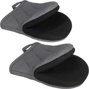 1 Pair Short Oven Mitts - Silicone Kitchen Oven Gloves High Heat Resistant 500, Mini Oven Mits with Non-Slip Grip Surfaces and Hanging Loop for BBQ, Baking, Cooking and Grilling (Solid Gray) 1 Pair Short Oven Mitts - Silicone Kitchen Oven Gloves High Heat Resistant 500, Mini Oven Mits with Non-Slip Grip Surfaces and Hanging Loop for BBQ, Baking, Cooking and Grilling (Solid Gray)