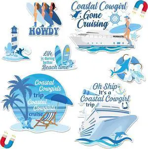 JAPBOR Cruise Door Decorations Magnetic - 7PCS Oh Ship Its A Coastal Cowgirl Trip Magnet, Blue Cowgirls Car Fridge Magnetic Sticker, Howdy Girls Refrigerator Magnet Decal for Rodeo Home Kitchen Decor JAPBOR Cruise Door Decorations Magnetic - 7PCS Oh Ship Its A Coastal Cowgirl Trip Magnet, Blue Cowgirls Car Fridge Magnetic Sticker, Howdy Girls Refrigerator Magnet Decal for Rodeo Home Kitchen Decor