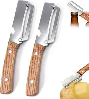 Vegetable Peeler, Multifunctional 2-in-1 Stainless Steel Fruit Veggie Peeler with Built-in Bottle Opener, Handheld Potato Peeler Kitchen Tool for Carrot, Pineapple, Pumpkin and Papaya 2 Pack Vegetable Peeler, Multifunctional 2-in-1 Stainless Steel Fruit Veggie Peeler with Built-in Bottle Opener, Handheld Potato Peeler Kitchen Tool for Carrot, Pineapple, Pumpkin and Papaya 2 Pack