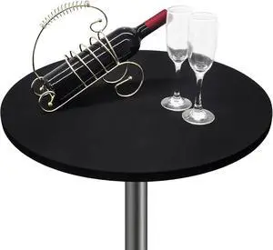 Small Round Fitted Table Cover Elastic Tablecloth, Black 24 in | Cocktail Table Topper Cap, Stretch Spandex Patio Table Covers Washable for Bar, Pub, Bistro, Indoor, Outdoor, Party, Camping Small Round Fitted Table Cover Elastic Tablecloth, Black 24 in | Cocktail Table Topper Cap, Stretch Spandex Patio Table Covers Washable for Bar, Pub, Bistro, Indoor, Outdoor, Party, Camping