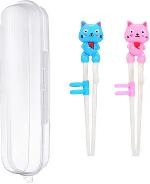 2 Pairs Kids Chopsticks - Cute Animal Cartoon Design, Plastic Training Chopsticks for Kids, Chopstick Helper/Trainer, by Bolonie 2 Pairs Kids Chopsticks - Cute Animal Cartoon Design, Plastic Training Chopsticks for Kids, Chopstick Helper/Trainer, by Bolonie