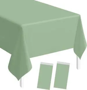 SietDESEO 2 Pack Sage Green Plastic Tablecloth Rectangle 54 x 108 Disposable Light Green Table Cloth Plastic Waterproof Sage Table Cover for Birthday Wedding Baby Shower Party Decorations SietDESEO 2 Pack Sage Green Plastic Tablecloth Rectangle 54 x 108 Disposable Light Green Table Cloth Plastic Waterproof Sage Table Cover for Birthday Wedding Baby Shower Party Decorations