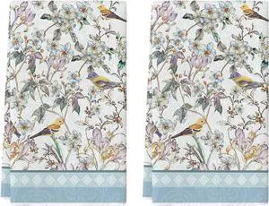 Artoid Mode Blue Retro Floral Bird Kitchen Towels Dish Towels, 18x26 Inch Farmhouse Spring Decoration Cleaning Set of 2 Artoid Mode Blue Retro Floral Bird Kitchen Towels Dish Towels, 18x26 Inch Farmhouse Spring Decoration Cleaning Set of 2