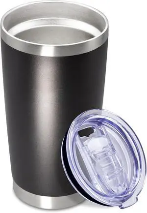 20oz Tumbler Insulated Coffee Tumblers with Lid Stainless Steel Black 1P | 20 oz Tumblers Double Wall Insulated Vacuum 20oz Coffee Mug Leak Proof Tumblers with Lid Powder Coated - Black 1 Pack 20oz Tumbler Insulated Coffee Tumblers with Lid Stainless Steel Black 1P | 20 oz Tumblers Double Wall Insulated Vacuum 20oz Coffee Mug Leak Proof Tumblers with Lid Powder Coated - Black 1 Pack