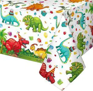 Tegeme 1 Pcs Dinosaur Table Cover Disposable Plastic Tablecloth Party | 54x108 Inch Waterproof Cover, Birthday Party Supplies, Dinosaur Theme Decor, Disposable for Easy Cleanup, Kids Picnic Tegeme 1 Pcs Dinosaur Table Cover Disposable Plastic Tablecloth Party | 54x108 Inch Waterproof Cover, Birthday Party Supplies, Dinosaur Theme Decor, Disposable for Easy Cleanup, Kids Picnic