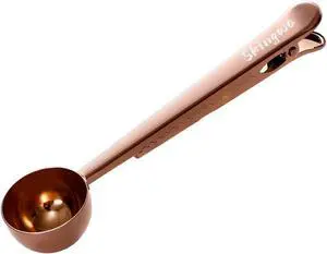 Rose Gold Coffee Scoop with Bag Clip, Multi-Function Milk Powder Measuring Spoon, 20ml Rose Gold Coffee Scoop with Bag Clip, Multi-Function Milk Powder Measuring Spoon, 20ml