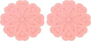 uxcell 2Pcs Silicone Trivet Mats, Flower Pattern Silicone Pad Hot Pad Pan Protectors Table Protector Heat Resistant Mat for Countertop, Hot Dishes, Hot Pots and Pans, Pink uxcell 2Pcs Silicone Trivet Mats, Flower Pattern Silicone Pad Hot Pad Pan Protectors Table Protector Heat Resistant Mat for Countertop, Hot Dishes, Hot Pots and Pans, Pink