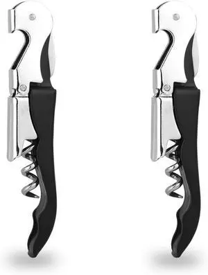 2 PCS Waiter Corkscrew Wine Opener,2.47 oz Heavy Duty Wine Keys | 70g (2.47 oz) Wine Bottle Opener,Stainless Steel Double Hinged Wine Key for Serves,Bartenders (Black) 2 PCS Waiter Corkscrew Wine Opener,2.47 oz Heavy Duty Wine Keys | 70g (2.47 oz) Wine Bottle Opener,Stainless Steel Double Hinged Wine Key for Serves,Bartenders (Black)
