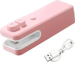 Small Bag Sealer, 4.3 In Pink Rechargeable Type 5W 400mAh Vacuum Sealer fo All Food Bag Sealering (pink) Small Bag Sealer, 4.3 In Pink Rechargeable Type 5W 400mAh Vacuum Sealer fo All Food Bag Sealering (pink)