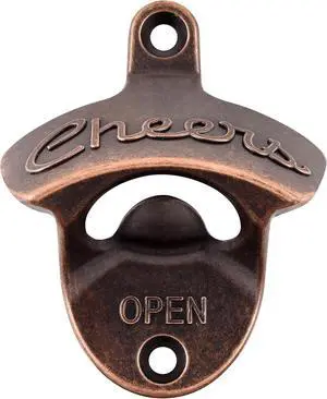 Old Style Bottle Opener Wall Mounted Beer Cap Opener Cheers Gift, Antique Copper Mountable Soda Bottle Top Opener for Wood Table Cooler Board Old Style Bottle Opener Wall Mounted Beer Cap Opener Cheers Gift, Antique Copper Mountable Soda Bottle Top Opener for Wood Table Cooler Board