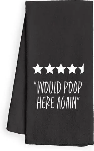 WFSM Funny Decorative Towels - Would Poop Here Again Hand Towels, Fun Decor, 1624 Inches (Black) WFSM Funny Decorative Towels - Would Poop Here Again Hand Towels, Fun Decor, 1624 Inches (Black)