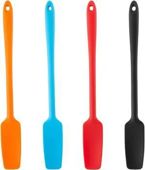 4 Pcs Silicone Jar Spatulas with Long Handle, Non-Stick Rubber Spatula Heat Resistant Silicone Scraper Spatulas for Baking Cooking Blenders Mixing 4 Pcs Silicone Jar Spatulas with Long Handle, Non-Stick Rubber Spatula Heat Resistant Silicone Scraper Spatulas for Baking Cooking Blenders Mixing