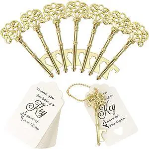 20 PCS Key Bottle Openers,Vintage Skeleton Key Bottle Opener,Wedding Favors Bottle Opener with 20Pcs Tag Cards and 20Pcs Key Chains(Gold 20 PCS Key Bottle Openers,Vintage Skeleton Key Bottle Opener,Wedding Favors Bottle Opener with 20Pcs Tag Cards and 20Pcs Key Chains(Gold