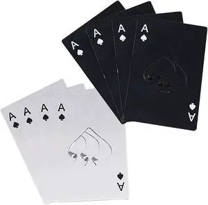 Ace Of Spades Bottle Opener Credit Card Size Pocker Cap Opener Portable Stainless Steel Can Opener (8 Pack Black & Silver) Ace Of Spades Bottle Opener Credit Card Size Pocker Cap Opener Portable Stainless Steel Can Opener (8 Pack Black & Silver)