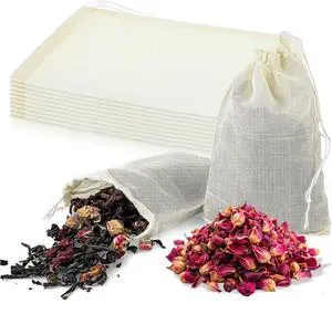 10 Spice Bags for Cooking, Cheese Cloth Bags with Drawstring for Straining Loose Tea (4 x 6 Inch) 10 Spice Bags for Cooking, Cheese Cloth Bags with Drawstring for Straining Loose Tea (4 x 6 Inch)