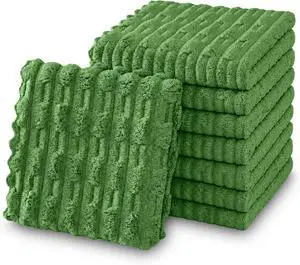 kimteny Microfiber Dish Cloths for Washing Dishes 8 Pack, Dark Green | 12 x 12 Inch Absorbent Coral Velvet Dish Rags, Soft Non Scratch Kitchen Dish Cloths for Dishes, Sink and Counter kimteny Microfiber Dish Cloths for Washing Dishes 8 Pack, Dark Green | 12 x 12 Inch Absorbent Coral Velvet Dish Rags, Soft Non Scratch Kitchen Dish Cloths for Dishes, Sink and Counter