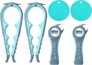 Jar Opener 2 Pack, Easy Grip Bottle Opener for Weak Hands and Seniors, Multi-Function Lid Remover for Arthritis, Practical Jar Gripper and Can Lid Opener for Kitchen Use Jar Opener 2 Pack, Easy Grip Bottle Opener for Weak Hands and Seniors, Multi-Function Lid Remover for Arthritis, Practical Jar Gripper and Can Lid Opener for Kitchen Use