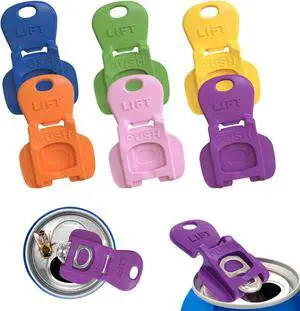 6PCS Colorful Can Tab Openers & Leak-Proof Drink Covers One-Hand Soda Can Opener and Reusable Protector Caps for Coke, Beer, Soda, and Aluminum Cans 6PCS Colorful Can Tab Openers & Leak-Proof Drink Covers One-Hand Soda Can Opener and Reusable Protector Caps for Coke, Beer, Soda, and Aluminum Cans