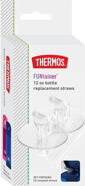 Thermos Replacement Straws for 12 Ounce Funtainer Bottle, Clear, 2 Count Thermos Replacement Straws for 12 Ounce Funtainer Bottle, Clear, 2 Count
