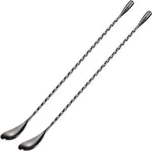 Briout Bar Spoon Cocktail Mixing Stirrers, 2Pcs, 12 Long Handle, Black | 18/8 Stainless Steel, Long Drink Spoons, for Stirring Coffee & Cocktails Briout Bar Spoon Cocktail Mixing Stirrers, 2Pcs, 12 Long Handle, Black | 18/8 Stainless Steel, Long Drink Spoons, for Stirring Coffee & Cocktails