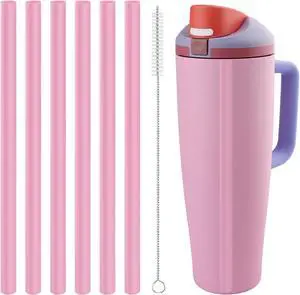 Replacement Straws Compatible with Owala FreeSip,Free sip Sway 40 Oz Water Bottle,Replacement Parts for Owala FreeSip 40 Oz Tumbler Include 6 BPA-FREE Straw and 1 Cleaning Brush,Pink Replacement Straws Compatible with Owala FreeSip,Free sip Sway 40 Oz Water Bottle,Replacement Parts for Owala FreeSip 40 Oz Tumbler Include 6 BPA-FREE Straw and 1 Cleaning Brush,Pink