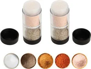 Sunmei Salt and Pepper Shakers Moisture Proof Set, 2-in-1 Portable Spice Shaker with Airtight Lid, Perfect for Camping Kitchen, Travel, Car Camping, RV, Outdoors, Backpack, BBQ Picnic, Lunch Boxes (2) Sunmei Salt and Pepper Shakers Moisture Proof Set, 2-in-1 Portable Spice Shaker with Airtight Lid, Perfect for Camping Kitchen, Travel, Car Camping, RV, Outdoors, Backpack, BBQ Picnic, Lunch Boxes (2)